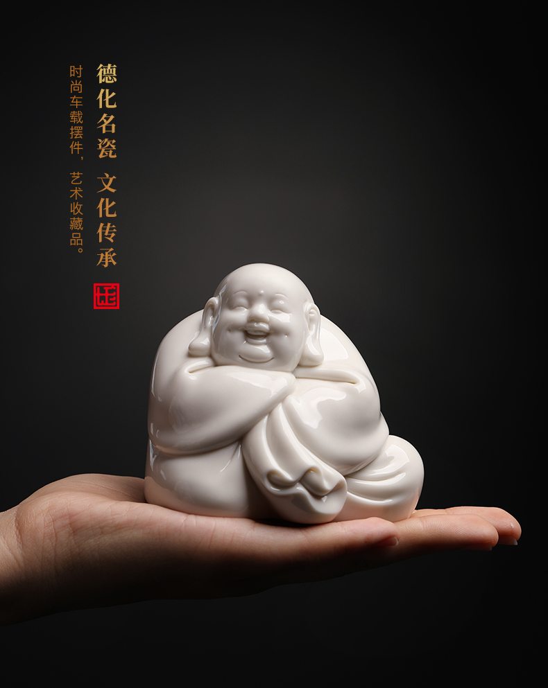 Yutang dai dehua ceramic masters zhi - yong wu manually signed furnishing articles laughing Buddha maitreya/D38-102