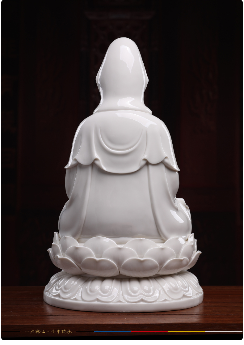 Yutang dai dehua white porcelain guanyin Buddha to occupy the home furnishing articles full lotus lotus avalokitesvara like