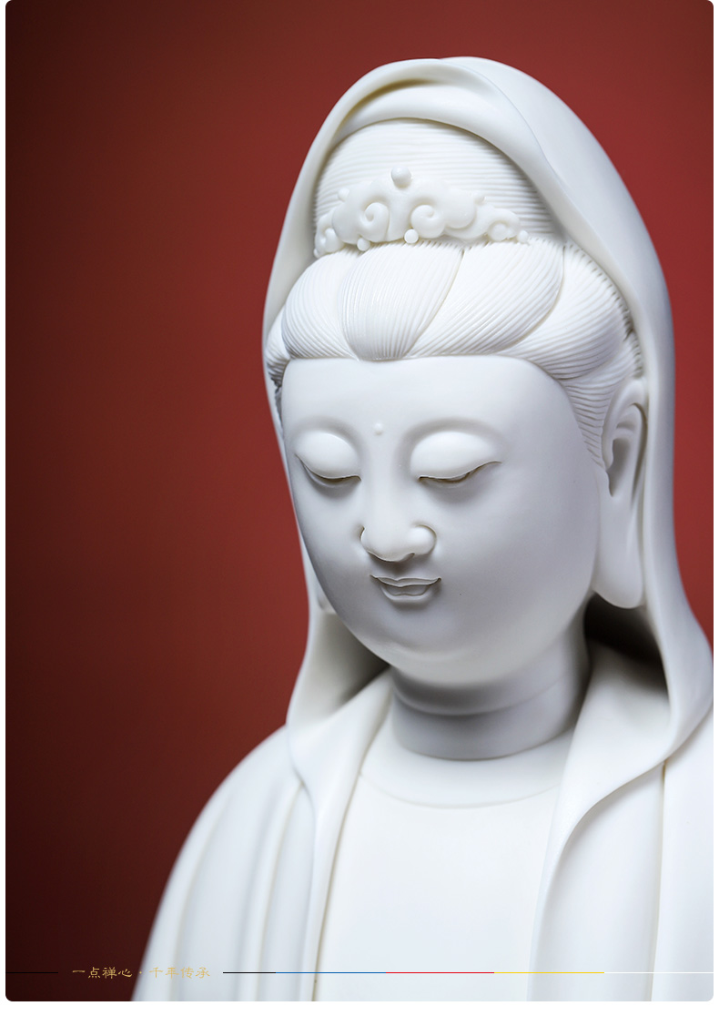 Yutang dai ceramic Buddha guanyin bodhisattva home furnishing articles dehua white porcelain goddess of zen thoughts like that occupy the home