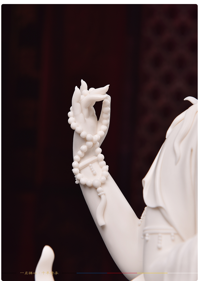 Yutang dai four arm sect Buddhism guanyin large dehua white porcelain ceramic Buddha to works of art that occupy the home furnishing articles