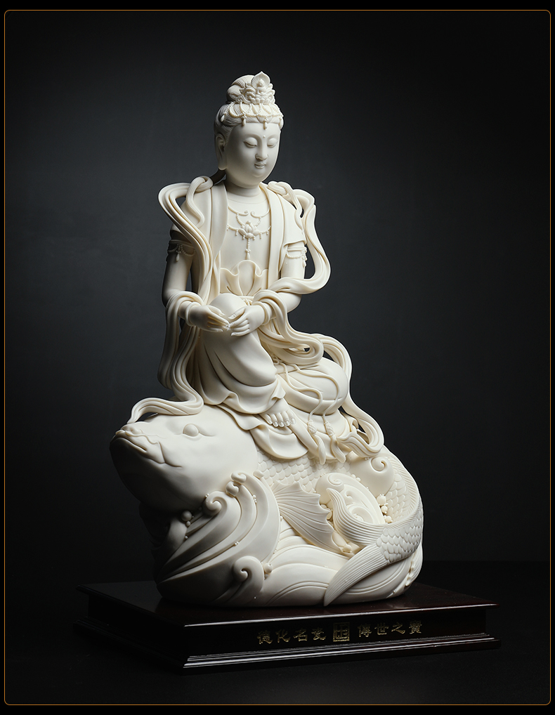 Guanyin jian - pin Lin yutang dai aojiang fish manually signed limited - edition ceramic Buddha its art collection furnishing articles