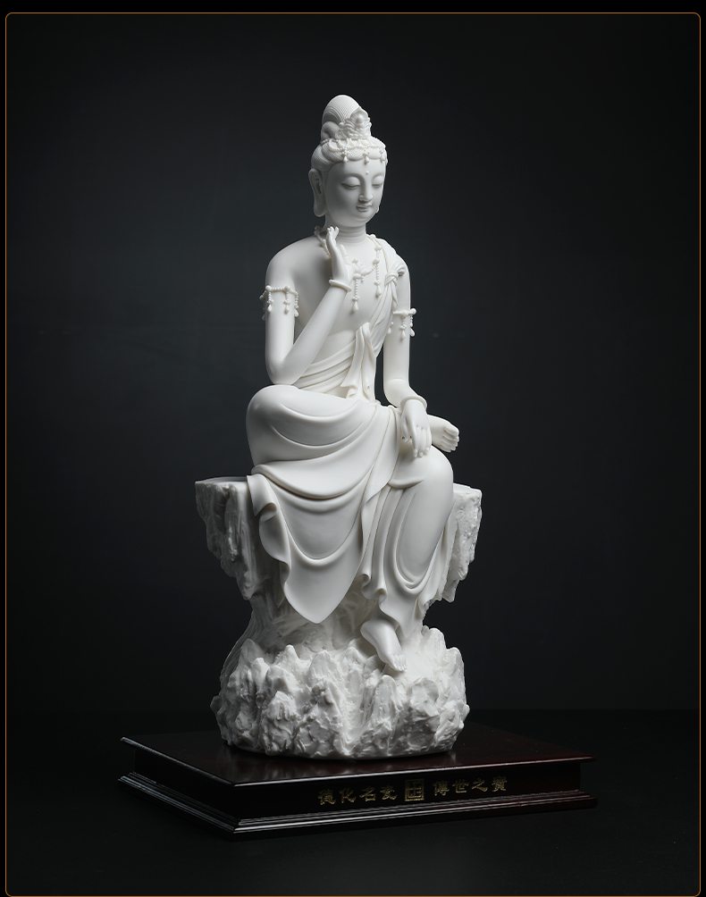 Jian - pin Lin yutang dai meditation guanyin bodhisattva manually signed limited - edition ceramic Buddha its art furnishing articles