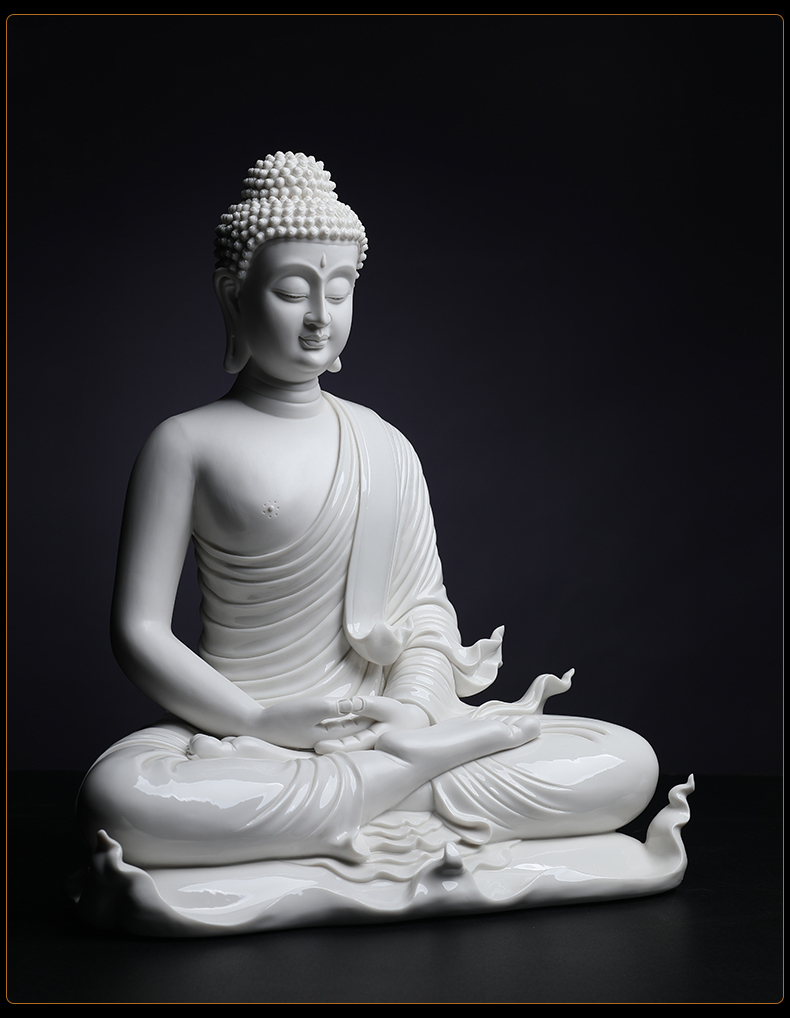 Yutang dai dehua white porcelain Lin Jiansheng master of its art furnishing articles sakyamuni Buddha Buddha statute