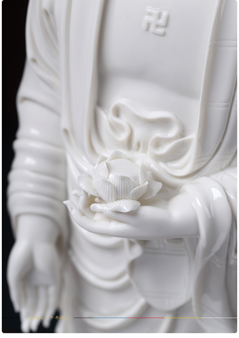 Yutang dai 24 inch ceramic three western spirit as furnishing articles dehua white porcelain guanyin Buddha handicrafts