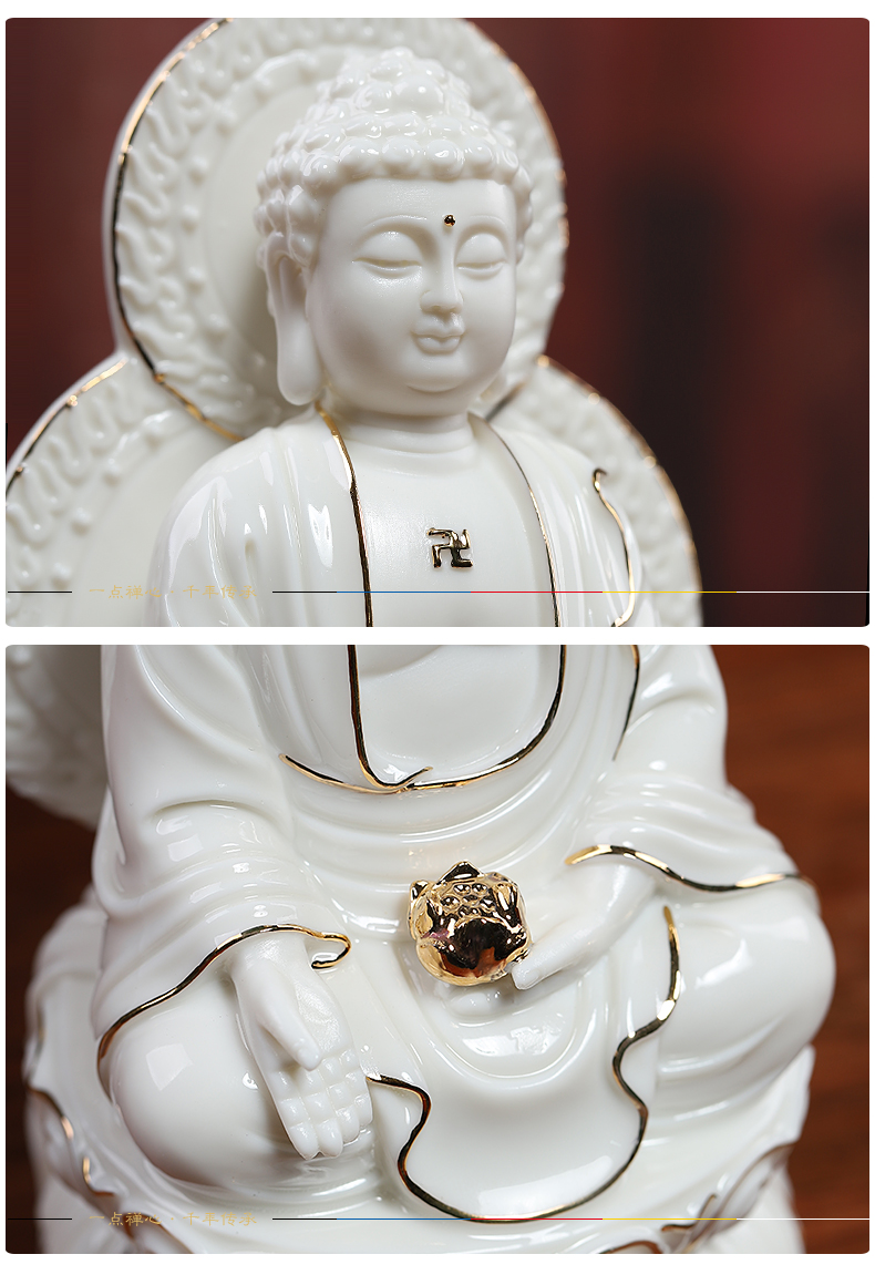 Yutang dai guan Yin tathagata hid in ceramic household decoration to furnishing articles/7 inches retinues three holy D21-07 p