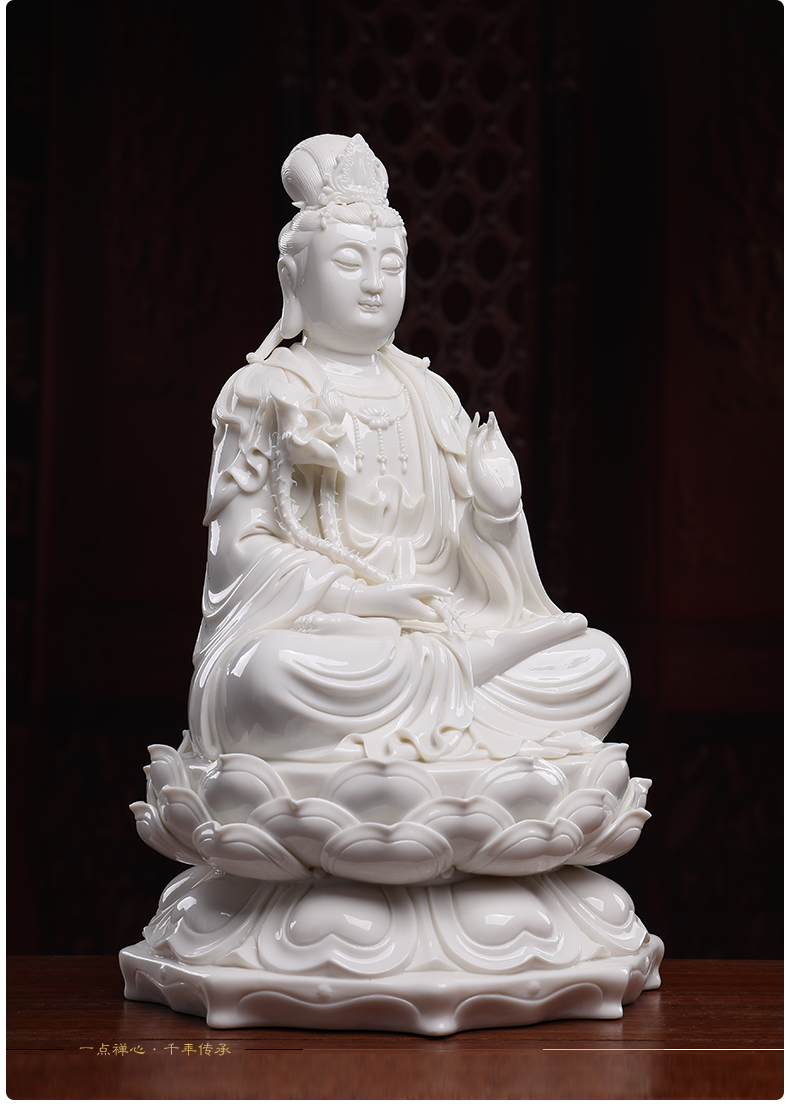 Yutang dai dehua white porcelain three western spirit like three holy Buddha avalokiteshvara smiling Buddha