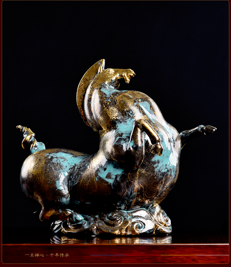 Yutang dai bronze see sitting room ceramics handicraft decoration decoration, cow the mythical wild animal people gifts god beast furnishing articles