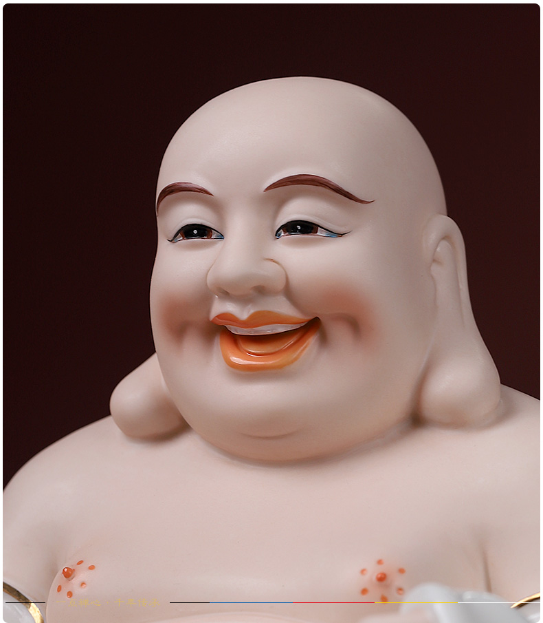 Yutang dai ceramic paint color smiling Buddha home home furnishing articles smiling Buddha sit full lotus and heavily coloured drawing or pattern