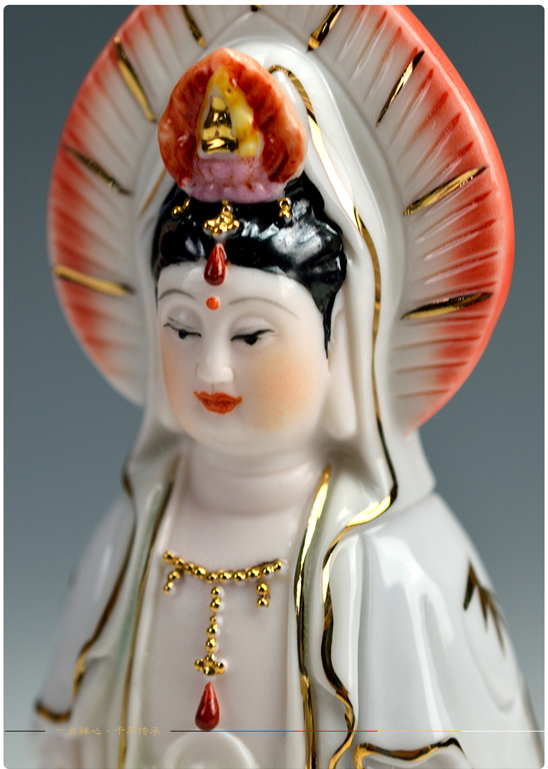 Lotus production 5 fold 】 【 tathagata avalokitesvara/double - sided goddess of mercy Buddha with ceramic Buddha