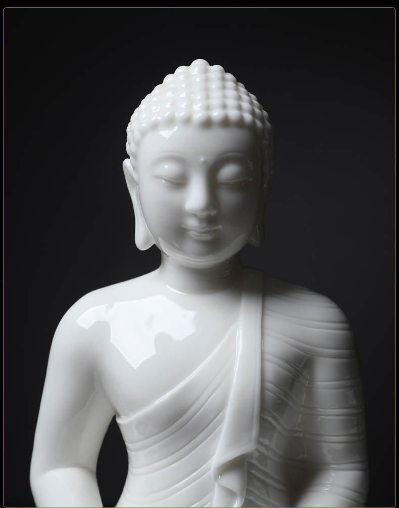 Yutang dai dehua white porcelain Su Youde its art collection furnishing articles 6 inches Burma Buddha sakyamuni Buddha