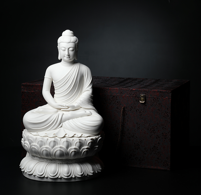 Yutang dai sakyamuni Buddha jian - pin Lin manually signed the Chinese art museum collection ceramic Buddha furnishing articles