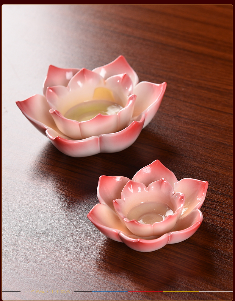 Ceramic lotus furnishing articles from based Taiwan SuYouDeng lotus lamp home for the Buddha to Buddha with supplies