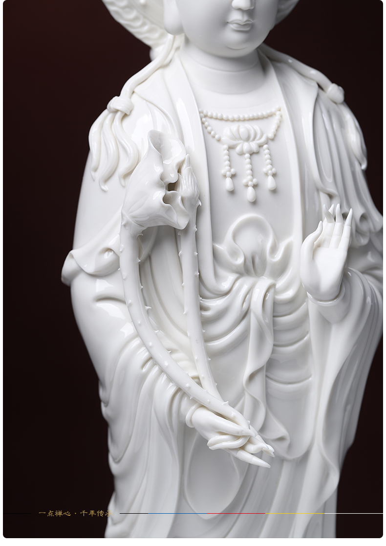 Yutang dai 24 inch ceramic three western spirit as furnishing articles dehua white porcelain guanyin Buddha handicrafts