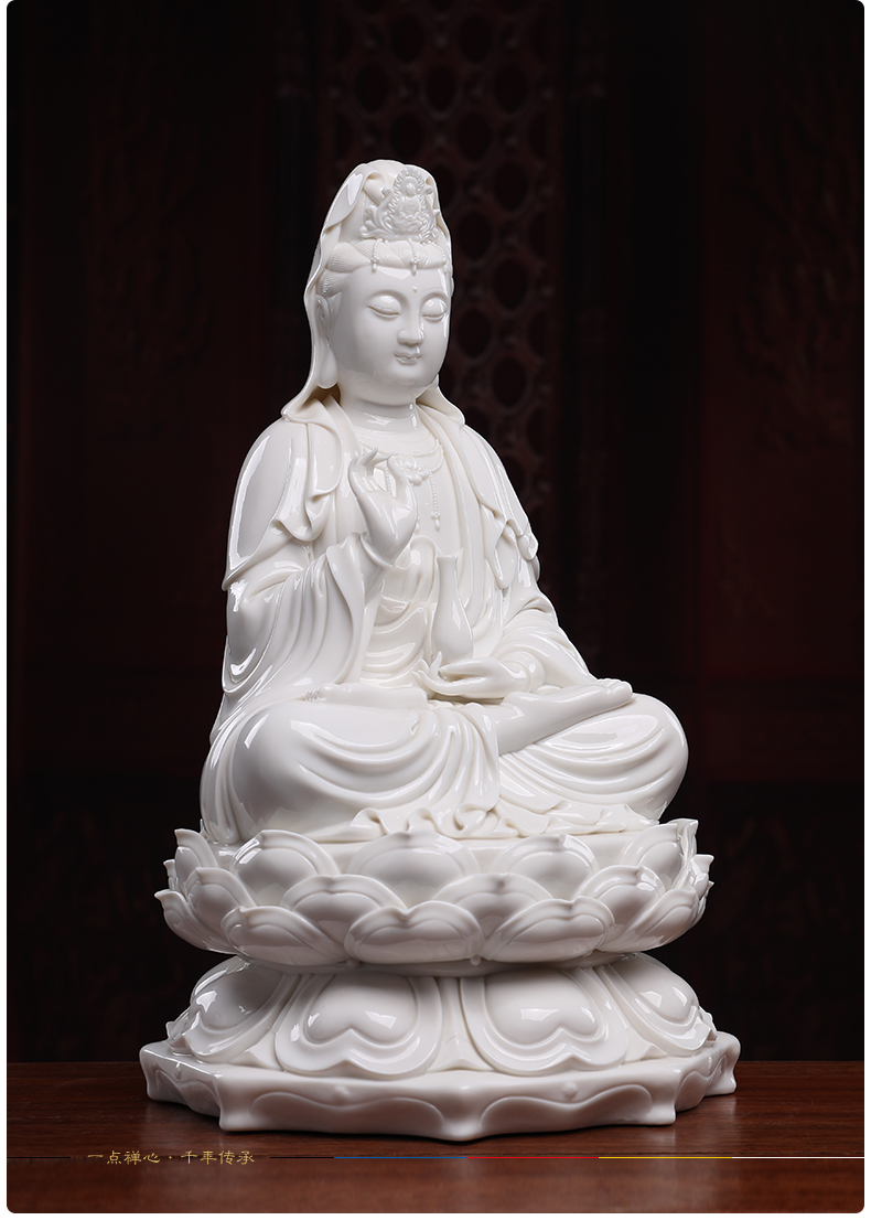 Yutang dai dehua white porcelain three western spirit like three holy Buddha avalokiteshvara smiling Buddha