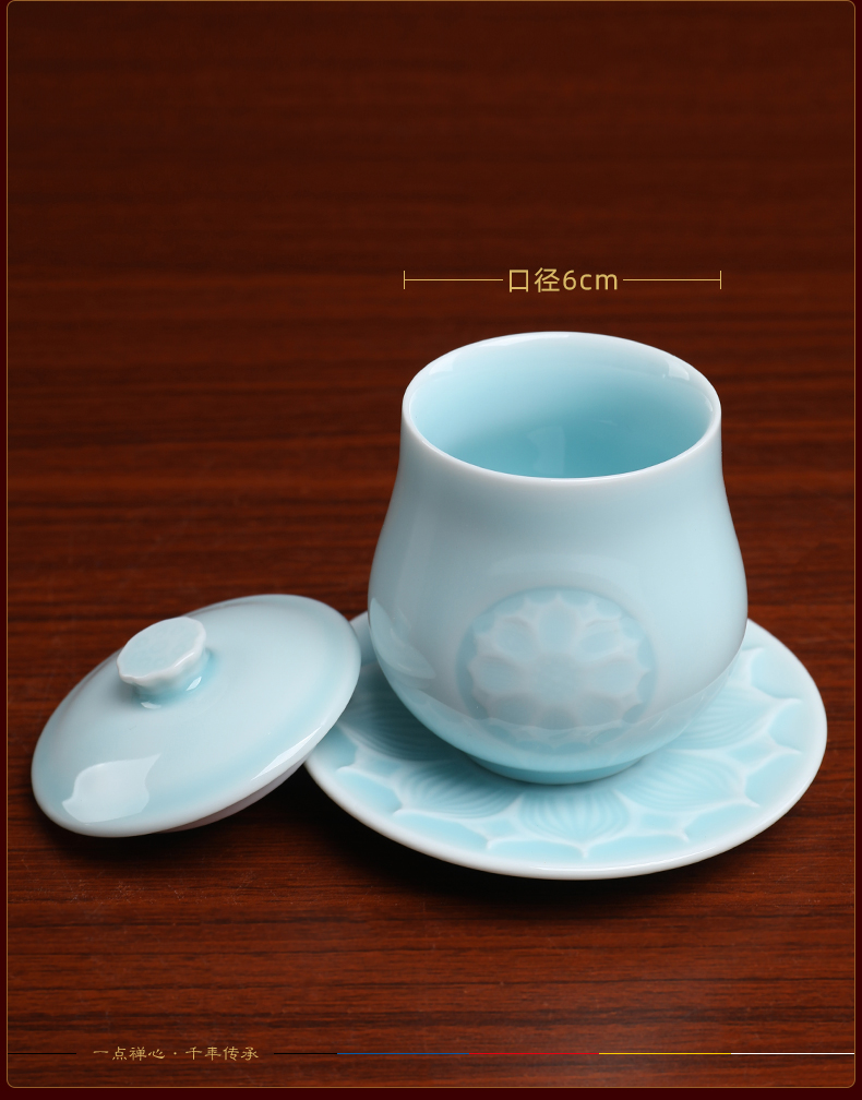 Yutang dai, longquan celadon before Buddha for cup water cup for cup guanyin Buddha cup consecrate Buddha items furnishing articles