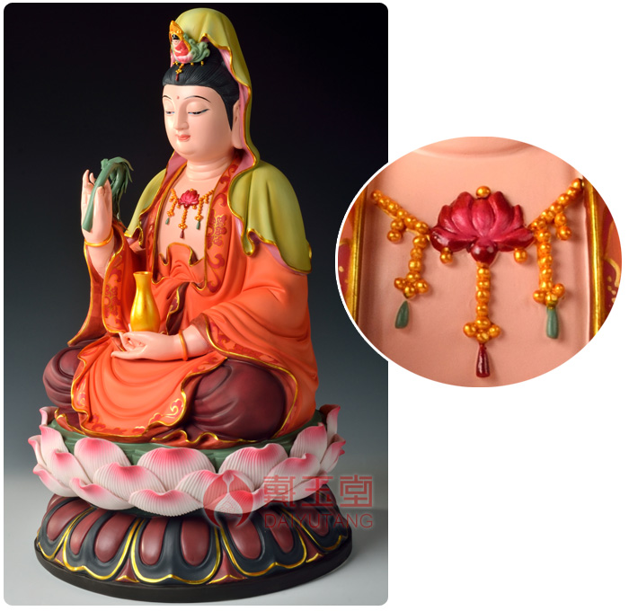 Yutang dai ceramics features arts and crafts of Buddha furnishing articles/13 inches color lotus three holy D06-47 in the west