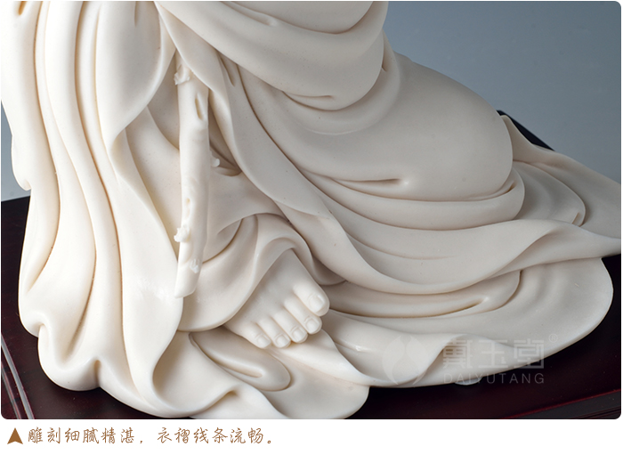 Yutang dai dehua white porcelain master Su Qinghe its art collection/sit dharma hand sign the orphan works