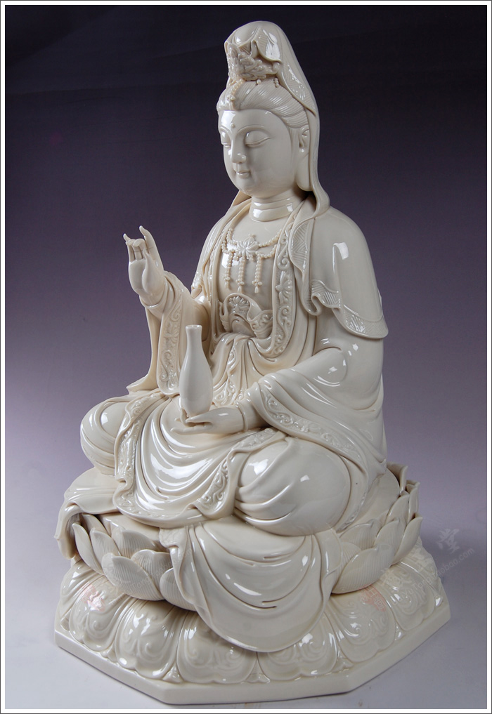 Yutang dai ceramic household kwan Yin - statute to the sitting room that occupy the home furnishing articles/yellow lotus jade goddess of mercy