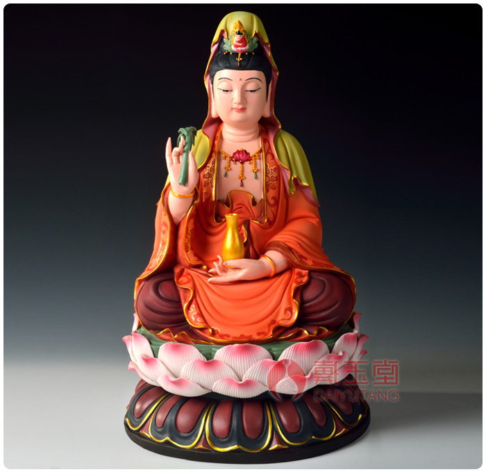 Yutang dai ceramics features arts and crafts of Buddha furnishing articles/13 inches color lotus three holy D06-47 in the west