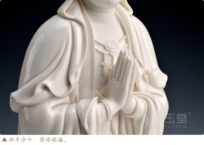 Yutang dai ceramic folded avalokitesvara figure of Buddha enshrined that occupy the home furnishing articles dehua white porcelain lotus crossing their goddess of mercy