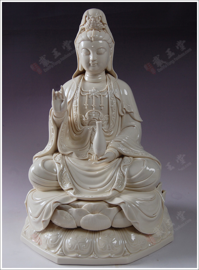 Yutang dai ceramic household kwan Yin - statute to the sitting room that occupy the home furnishing articles/yellow lotus jade goddess of mercy