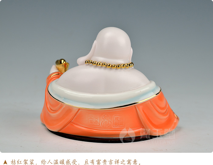 Dehua white porcelain ceramic production 5 fold 】 【 pot - bellied primer wing maitreya buddhist in jewelry/see colour