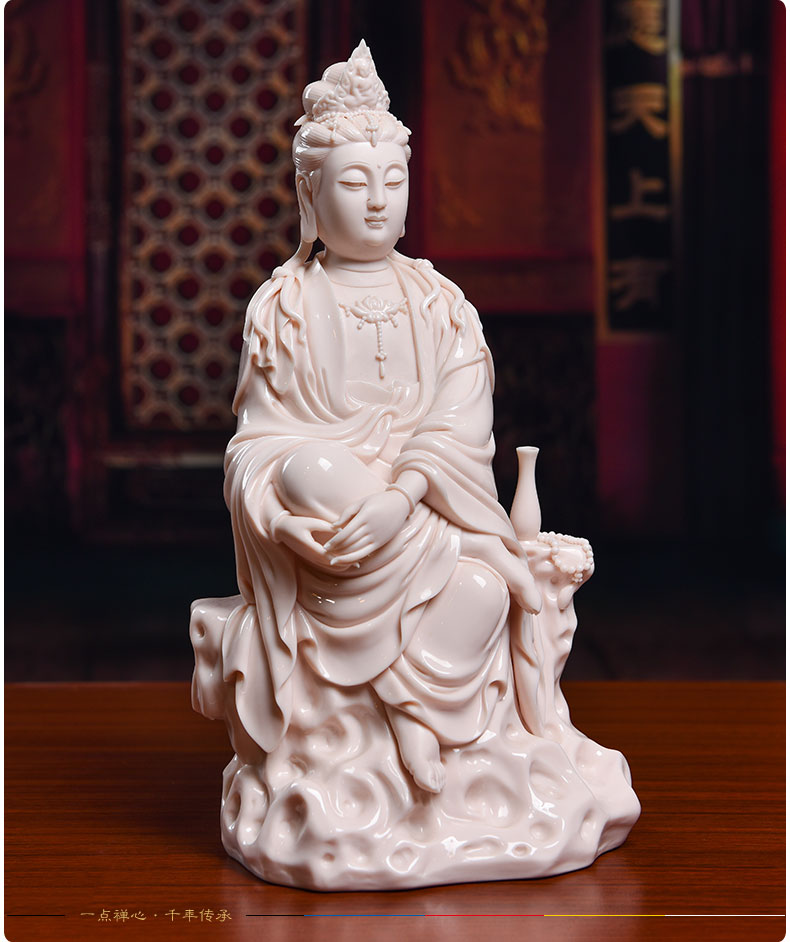 Yutang dai dehua ceramic Buddha crafts home furnishing articles worship the goddess of mercy guanyin/D18-48