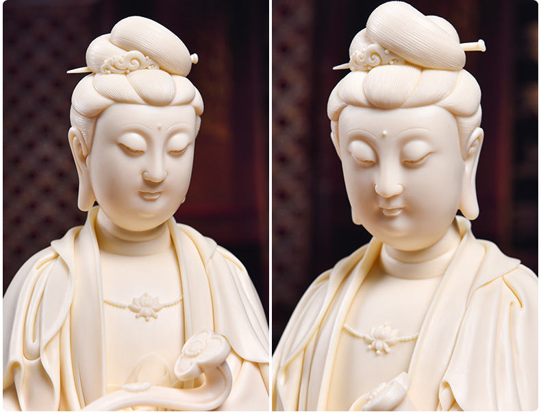 Yutang dai dehua ceramic art ruyi guanyin Buddha furnishing articles crafts porcelain carving household/D03-162