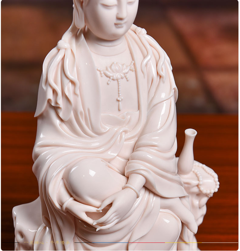 Yutang dai dehua ceramic Buddha crafts home furnishing articles worship the goddess of mercy guanyin/D18-48