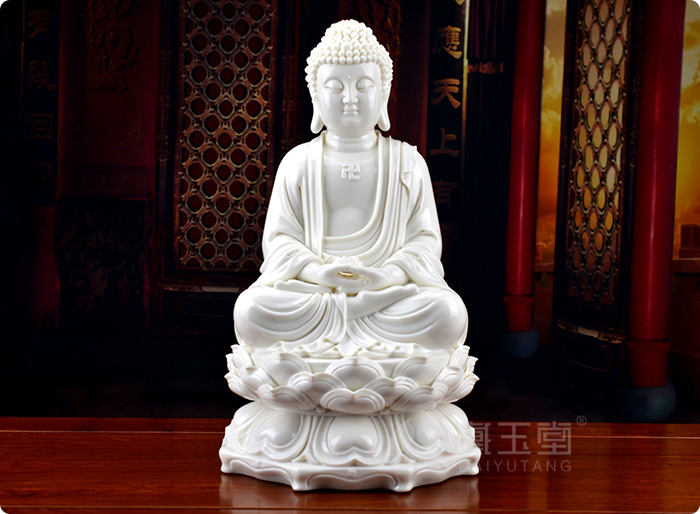 Yutang dai dehua white porcelain of Buddha enshrined furnishing articles/16 inches sitting Buddha Buddha D01-037 - c