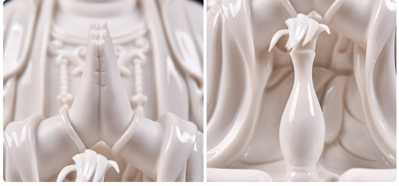 Yutang dai ceramic folded avalokitesvara figure of Buddha enshrined that occupy the home furnishing articles dehua white porcelain lotus crossing their goddess of mercy