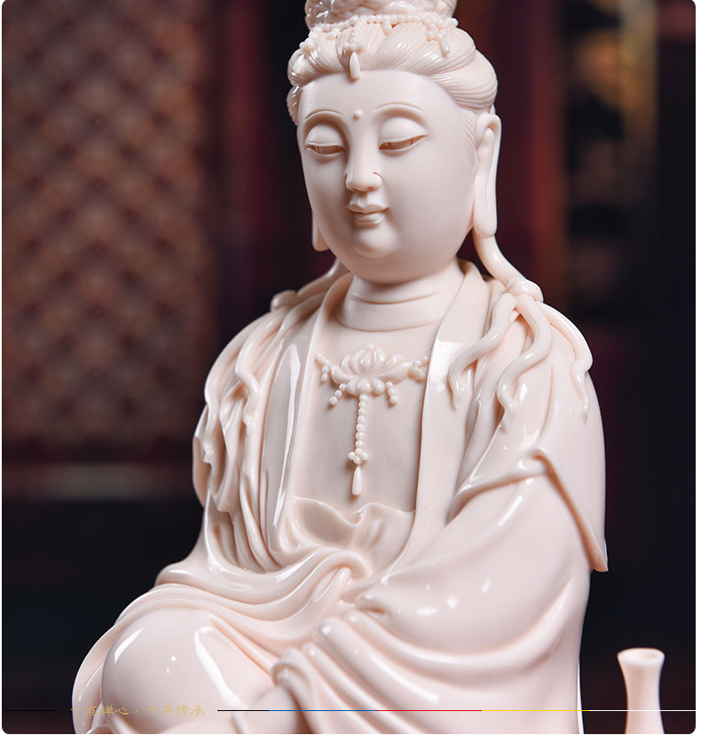 Yutang dai dehua ceramic Buddha crafts home furnishing articles worship the goddess of mercy guanyin/D18-48