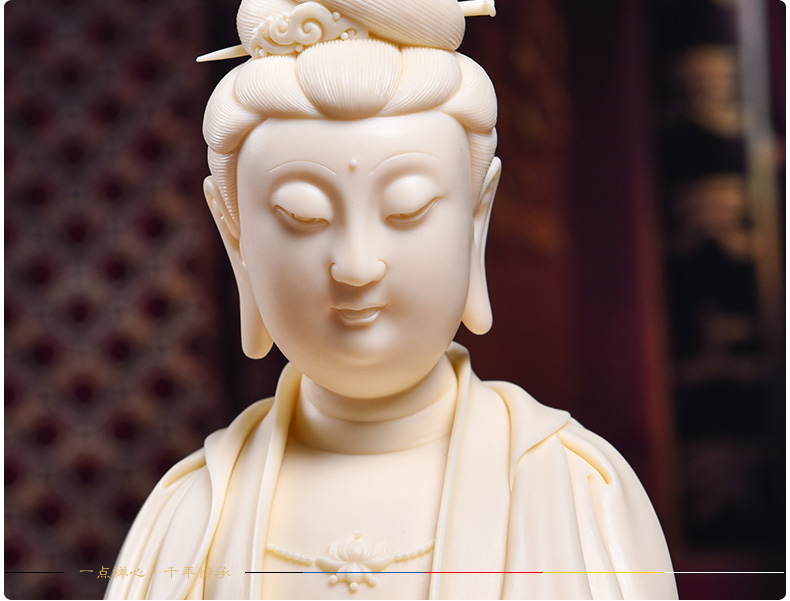 Yutang dai dehua ceramic art ruyi guanyin Buddha furnishing articles crafts porcelain carving household/D03-162