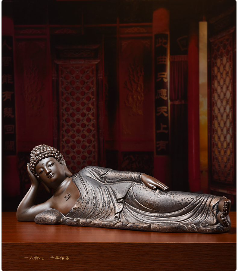 Yutang dai household dehua ceramic Buddha sakyamuni tathagata Buddha worship that occupy the home furnishing articles/sleeping Buddha sitting room