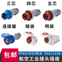 IP67 German standard 63A 125A 3 4-core 5-core 380V three-phase four-wire industrial Aviation plug and socket connector