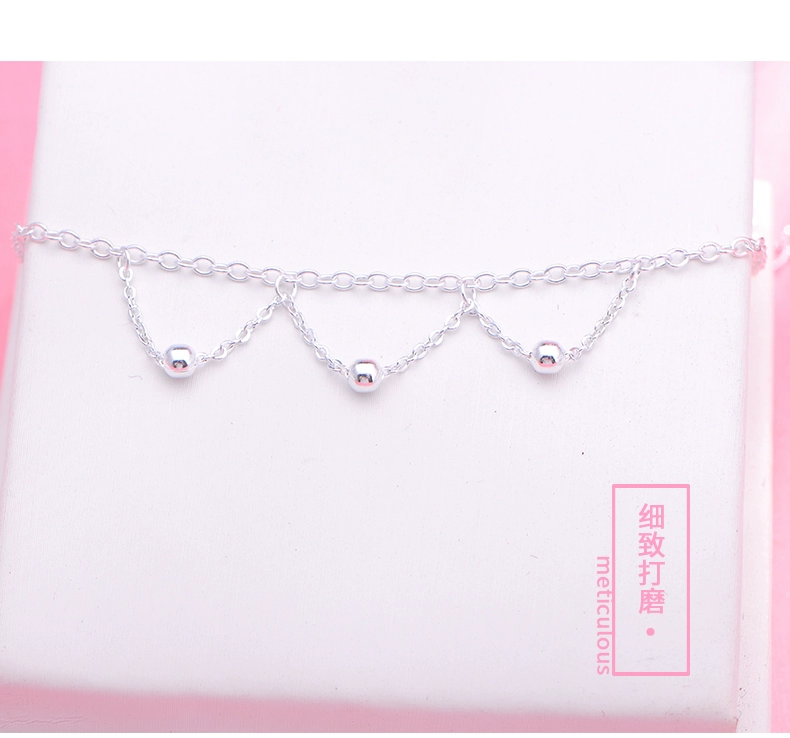 Vòng chân bạc nữ 999 sterling bạc dành cho người lớn ngọt ngào trang sức gợi cảm sinh viên Hàn Quốc chuỗi mắt cá chân đơn giản chuỗi chân chuông lắc chân nữ phong thủy