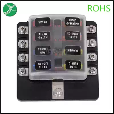 Car modification yacht universal LED multi-channel Fuse Box medium insert fuse box screw fixing seat