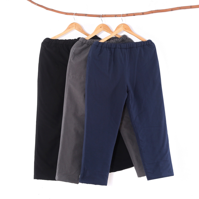 Winter cotton plus cotton thickened cotton pants cotton old coarse cloth elastic waist loose quilted warm pants can be worn outside
