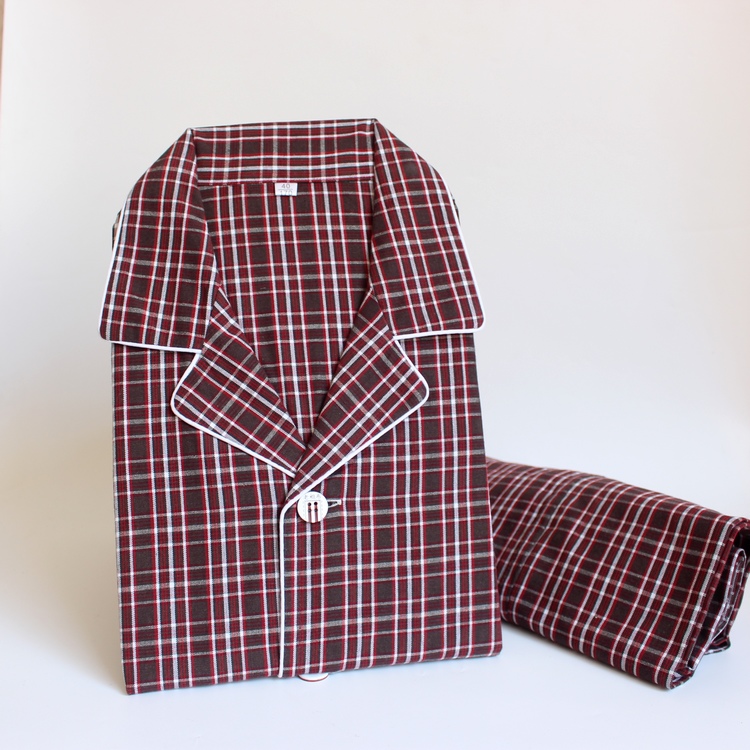 Mùa thu và mùa đông mới nam và nữ cotton cũ vải thô đồ ngủ dài tay phù hợp với cotton nam dịch vụ nhà hai mảnh phù hợp với mô hình cặp vợ chồng đồ pijama nam