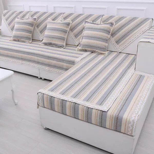 Fabric non-slip thick sofa cushion single double woven cotton thread sofa cushion four seasons universal sofa towel
