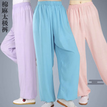 New Tai Chi Practice Pants High-end Linen Cotton Linen Training Tai Chi Pants Eight Sections Of Brocade Light Cage Pants Martial Arts Kung Fu Kung Fu Pants