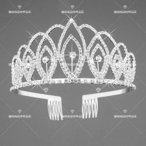 Elegant and generous beauty pageant annual meeting diamond crown back crown plus injustice bar awards inlaid hair accessories crown tiara princess