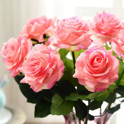 Fake rose bouquet feel moisturizing fake flower simulation flower living room Nordic decoration silk flower decoration is not realistic package return