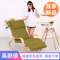 Bent wood rocking chair lazy sofa deck chair folding chair lunch break leisure leisure old mans chair solid wood balcony adult