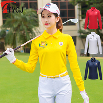 2 pieces of spring golf clothes ladies long sleeve T-shirt polo slim sports ball clothing