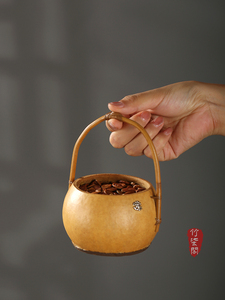 Small Bamboo Basket Creative Handmade Bamboo Gourd Cabas Small Basket Storage Bamboo Basket Tuck Box Tea Set Storage Bas