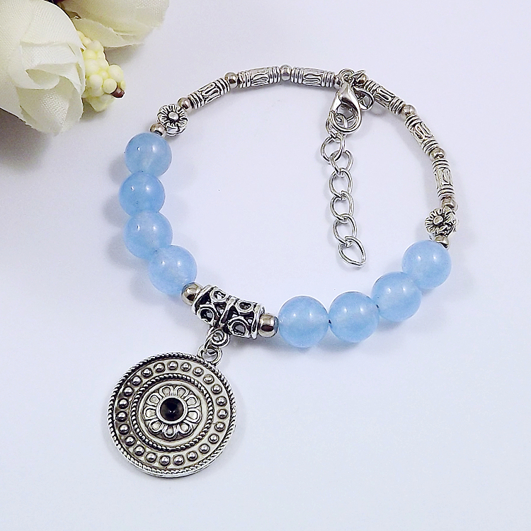 Vòng đeo tay màu hồng chalcedony vòng tay cô gái pha lê màu sắc sinh viên phiên bản Hàn Quốc của món quà trang sức khai mạc hoang dã đơn giản và đáng yêu vòng tay vàng nam