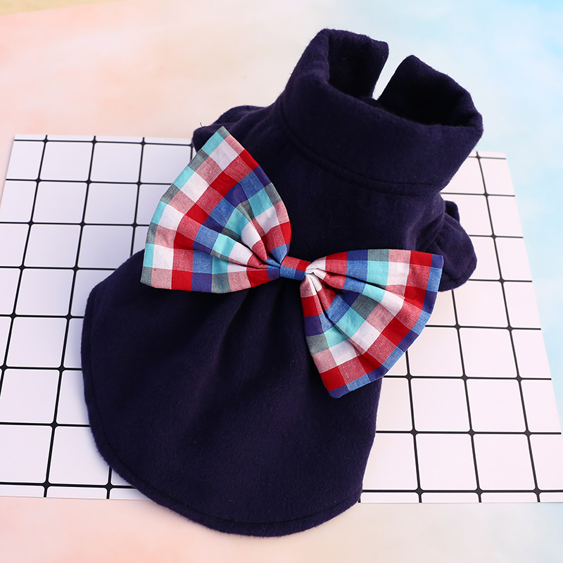 Quần áo cho chó, váy của phụ nữ, váy công chúa, Fan Bomei Teddy, Yorkshire, mùa thu và mùa đông, áo khoác len, trang phục mèo cưng - Quần áo & phụ kiện thú cưng áo cho mèo giá rẻ