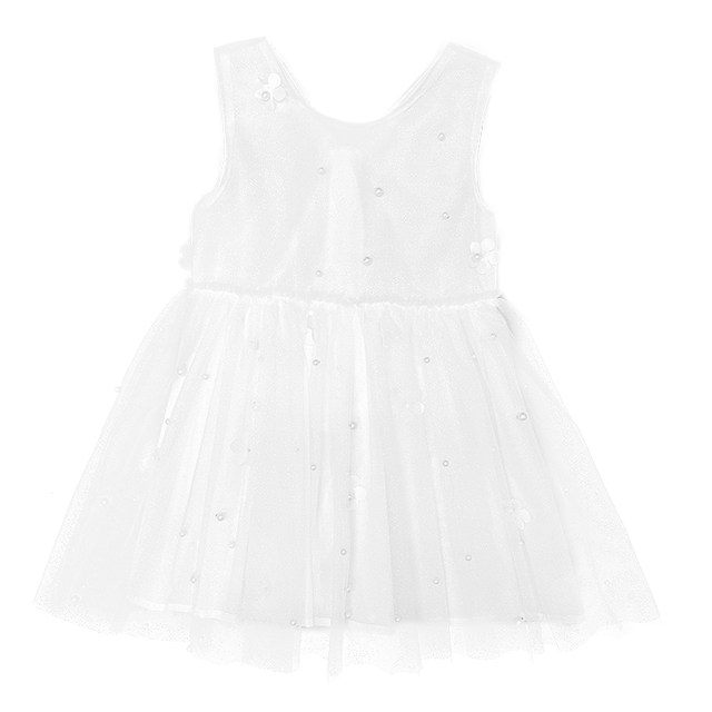 Girls summer dress princess dress 2023 summer new foreign style sleeveless vest mesh tutu skirt white dress special