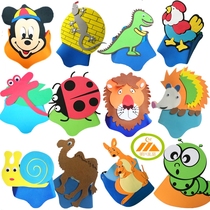 Animal headdress childrens party headgear camel hedgehog snail mask kindergarten sports show props hat